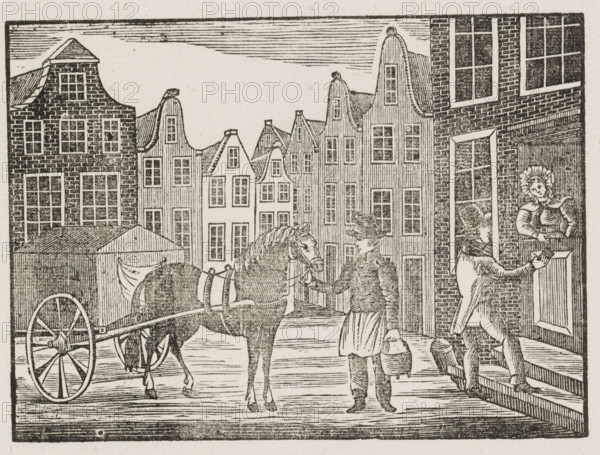 Asch-Karmans Kermis-Wensch, 1844, Fair print of the Amsterdam ash cart men for the year 1844,