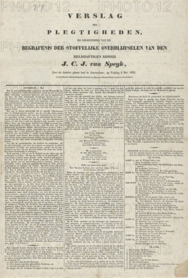 Report of the Ceremonies on the occasion of the burial of the remains of the heroic knight JCJ van