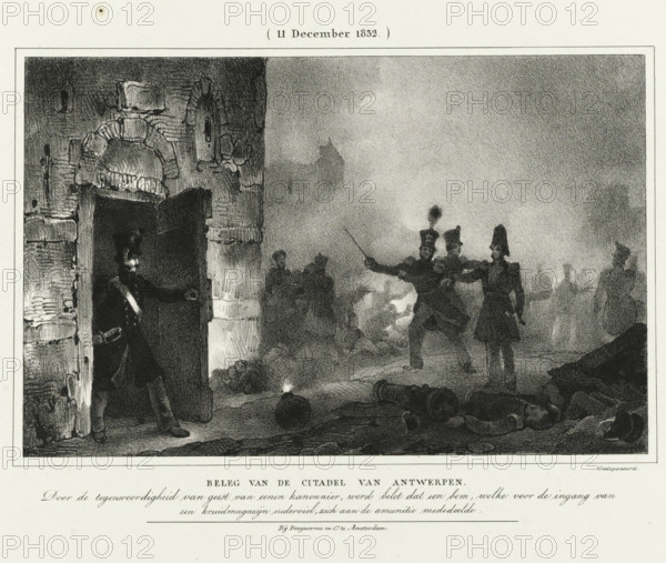 Siege of the Citadel of Antwerp, (11 December 1832.), Four plates of the defense of the Citadel