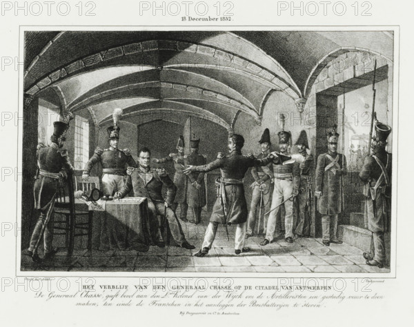General Chassé's stay at the Citadel of Antwerp, (18 December 1832.), Four plates of the defense of