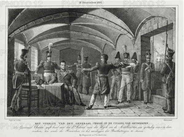 General Chassé's stay at the Citadel of Antwerp, December 18, 1832, Four plates of the defense of