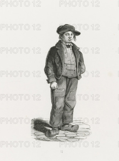 The Street Boy, 1840-1841, print, costume print, The Street Boy. Standing young man. Loose copy of