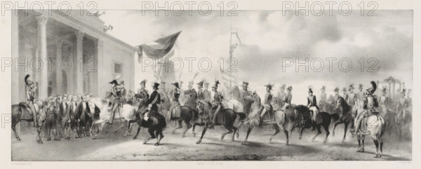Entry of H.M. into the Willemspoort in Amsterdam, on 27 November 1840, print, Entry of King William