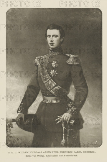 Portrait of William, Prince of the Netherlands, photomechanical print, Portrait of William. A line
