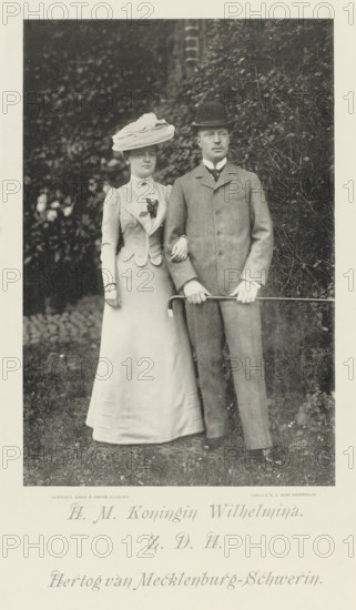 Portrait of Wilhelmina, Queen of the Netherlands, and Hendrik of Mecklenburg-Schwerin,