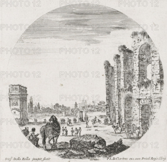 Landscape with the Colosseum and the Arch of Constantine, Landscapes and ruins in Rome, Paysages et
