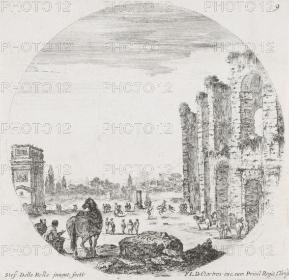 Landscape with the Colosseum and the Arch of Constantine, Landscapes and ruins in Rome, Paysages et