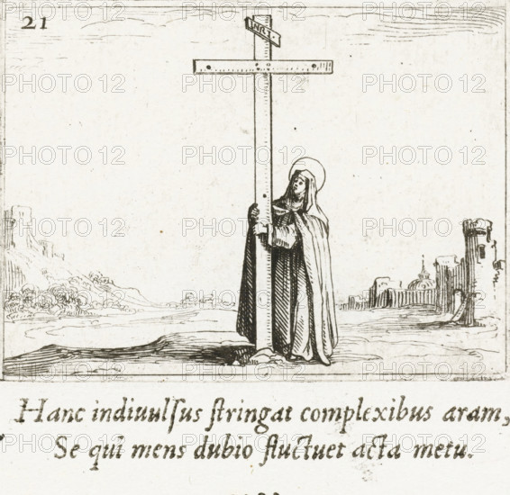 Female saint at the cross, Haeret pede firmo, Elle demeure icy d'un pied ferme arrestée, Monastic