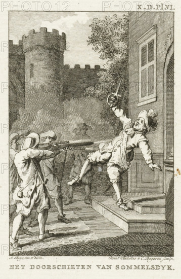 Murder of Cornelis van Aerssen van Sommelsdijk, 1688, The shooting of Sommelsdyk, print, historical