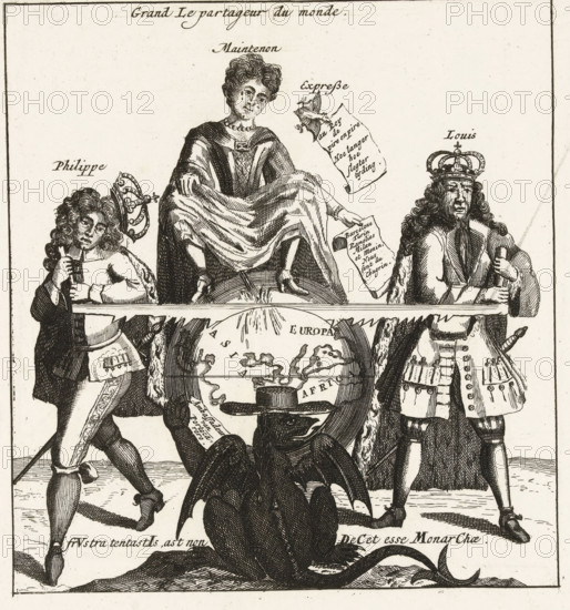 The Great World Divider, Grand Le partageur du monde, 1706, Royal Almanac of 1701, Momus's Pleasure