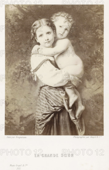 La grande sœur, Photo reproduction of the painting La grande sœur, reproduction, page,