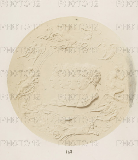 Commemorative medal in memory of the Battle of Waterloo with four busts of King George III of