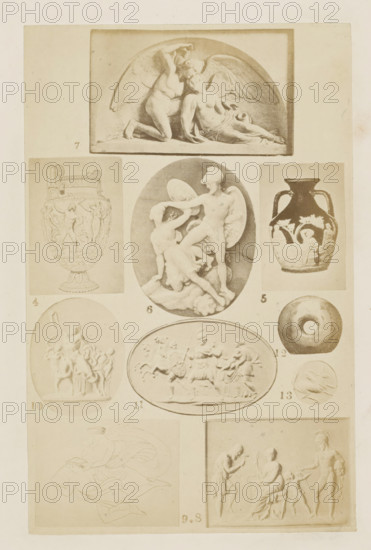 Ten reliefs, photograph, page, number: '4 - 13', photographer: F. Cole, c. 1857 - in or before