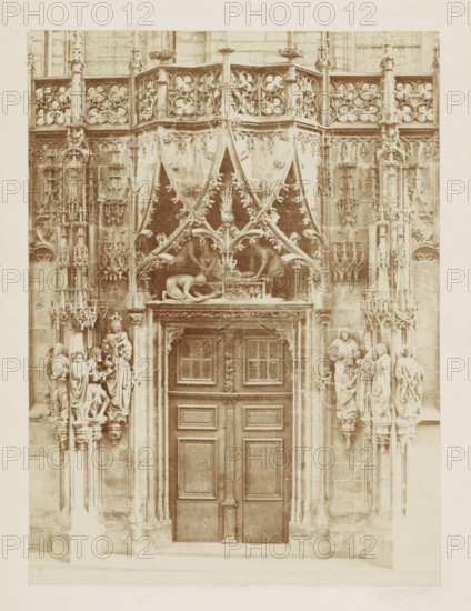 Entrance portal of the Saint Lawrence Chapel of the Strasbourg Cathedral, photograph, page,