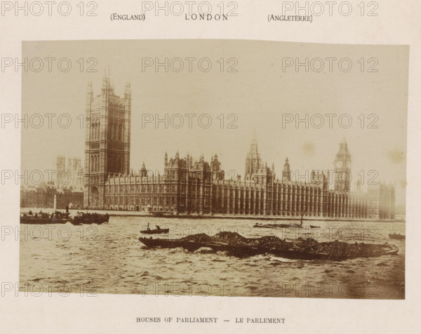 Houses of Parliament, photograph, page, London, c. 1876 - in or before 1886, photographer, paper,