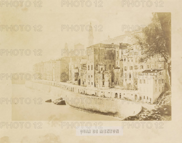 Quai de Menton, View of the quay of Menton, photograph, page, photographer: Louis-Alphonse Davanne,