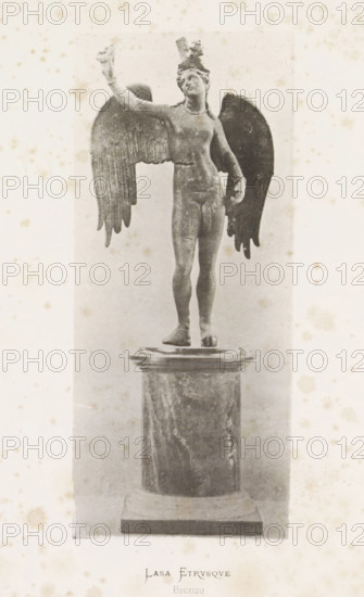 Lasa Etrusque, Bronze angel from the Etruscan period, page, photomechanical print, number: 'Pl.
