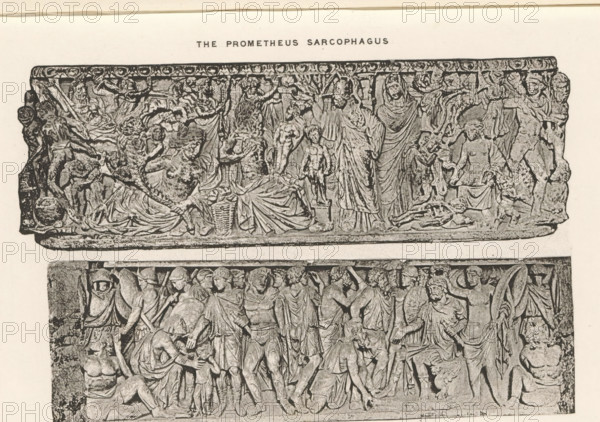 The Prometheus sarcophagus Victory of some Roman general over Barbarians, Two reliefs of