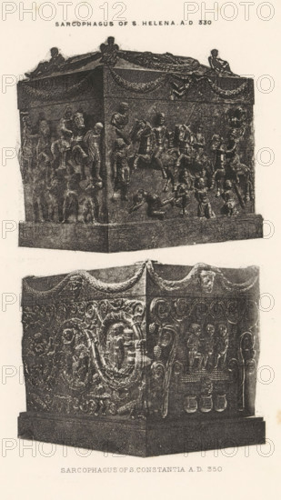 Sarcophagus of s. Helena. AD 330 Sarcophagus of Constantia. AD 350, Two sarcophagi of Helena and