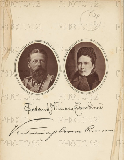 Double portrait of Emperor Frederick III of Prussia and Empress Victoria of Prussia, page,