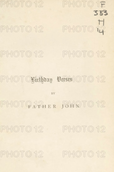 Birthday verses, book, writer (clerical worker): Father John, c. 1868, writer (clerical worker),
