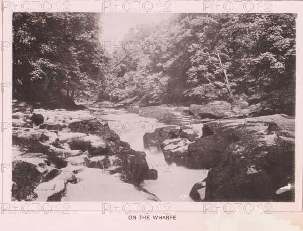On the Wharfe, page, photomechanical print, c. 1890 - c. 1900, textile materials, linen (material),