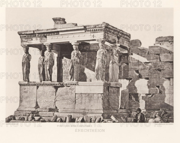 Érechthéion, Facade with caryatids of the Erechtheion on the Acropolis of Athens, page,