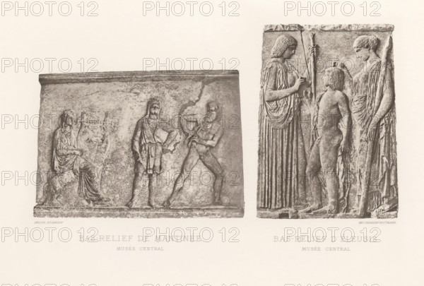 Bas relief from Mantinea and a bas relief from Eleusis, Bas-relief de Mantinée, Bas-relief