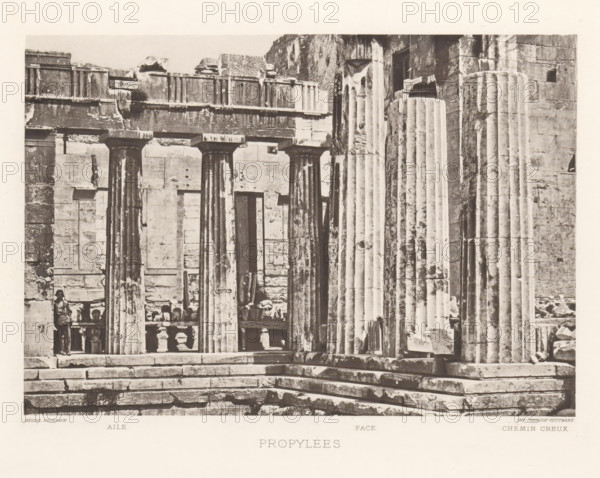 Propylées, Propylées of the Acropolis of Athens, page, photomechanical print, inscription: 'Aile