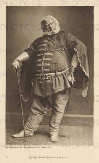 Herbert Beerbohm Tree as Falstaff, page, photomechanical print, photographer: London Stereoscopic