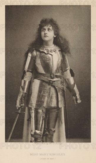 Miss Mary Kingsley (Joan of Arc), page, photomechanical print, photographer: Downey, William &