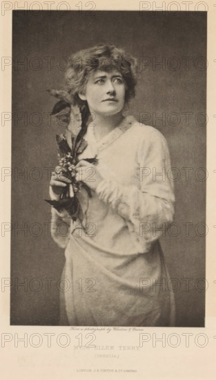 Miss Ellen Terry (Ophelia), page, photomechanical print, photographer: Window & Grove, cliché
