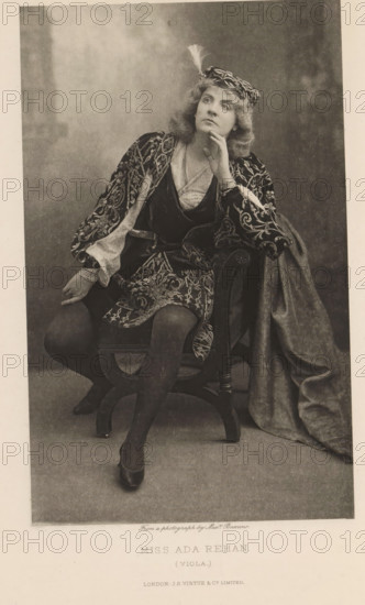 Miss Ada Rehan (Viola), page, photomechanical print, photographer: Alexander Bassano, cliché maker:
