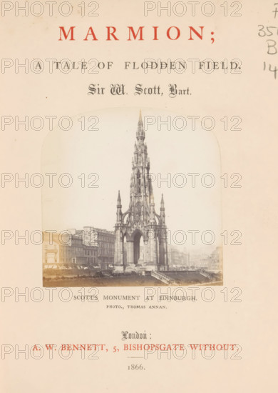Marmion, a tale of Flodden Field, book, inscription: 'EA Dukes from M. W Arkens of Vall...burn Jan
