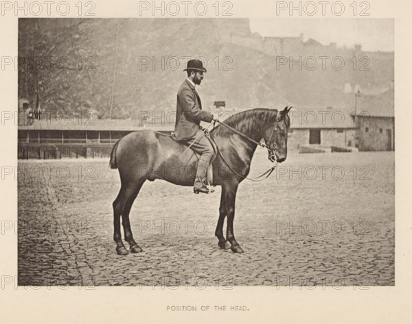 Position of the head, Man on a horse, page, photomechanical print, photographer: Alexander Nicol