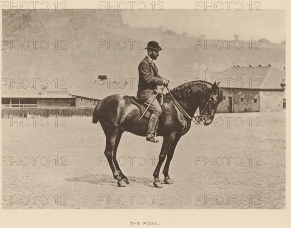 The poise, Man on a horse, page, photomechanical print, photographer: Alexander Nicol (possibly),