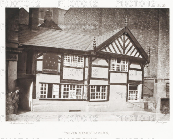 Seven Stars' Tavern, Shudehill, View of an inn in Manchester, page, photomechanical print, number: