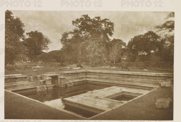 Pond near the Ruwanwelisaya stupa in Anuradhapura, Sri Lanka, page, photomechanical print, title: