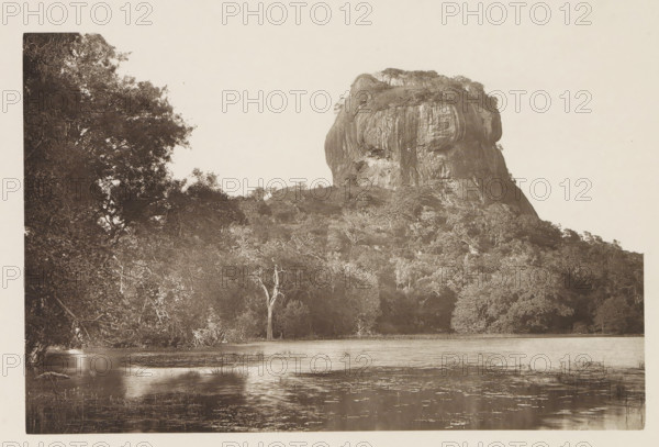 View of the Lion Rock at Sigiriya, Sri Lanka, page, photomechanical print, title: 'SIGIRI.',