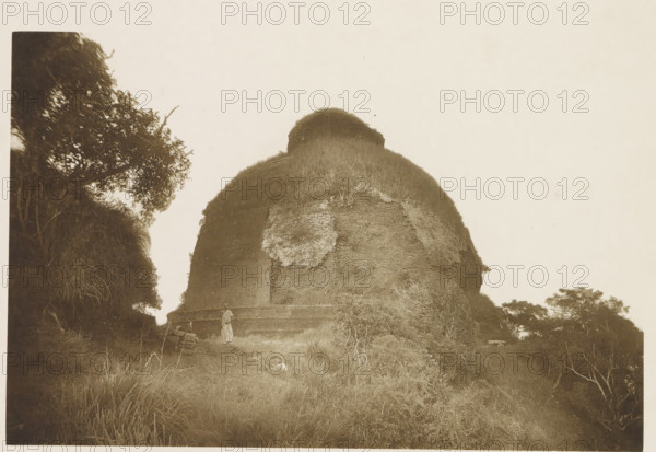 View of the ruins of the Maha Seya stupa, Mihintale, Sri Lanka, page, photomechanical print, The