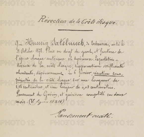 Portrait of Hussein Sateluiech after an operation on his iliac crest, photograph, page, number: