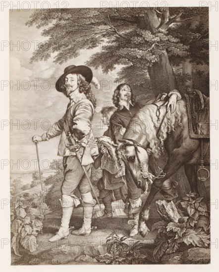 Photographic reproduction of a print after the painting Le Roi à la chasse, photograph,