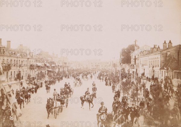 Bergerac- Voyage presidential- Place Gambetta, Le cortège, Place Gambetta, 2e vue, View of the