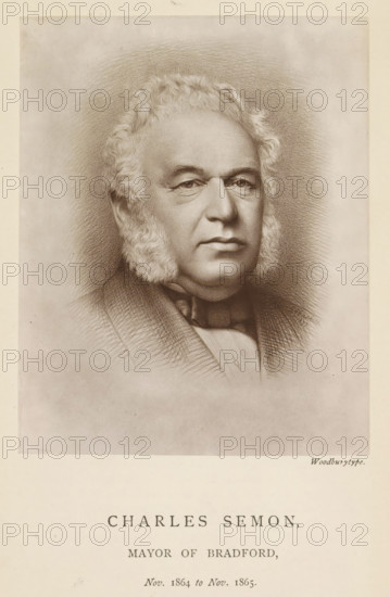 Charles Semon, mayor of Bradford, Photo reproduction of a drawing depicting a portrait of Charles