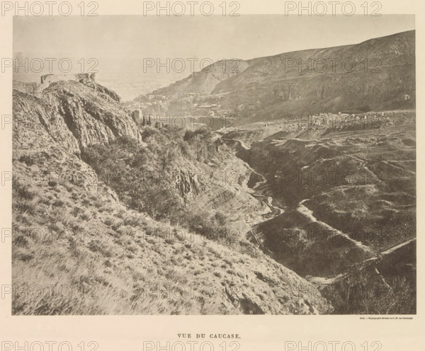 Vue du Caucase, View of the Caucasus, page, photomechanical print, name: 'Silvestre et Cie, 97, rue
