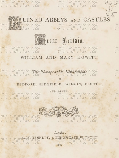 Ruined abbeys and castles of Great Britain, book, name: 'ex libris SFJ', writer (clerical worker):