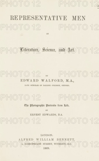 Representative men in literature, science, and art, book, inscription: 'ex libris SFJ', writer