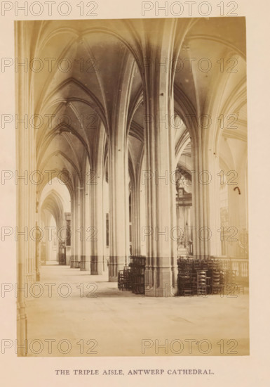 The triple aisle, Antwerp cathedral, photograph, page, Onze-Lieve-Vrouwekathedraal (Antwerp), c.