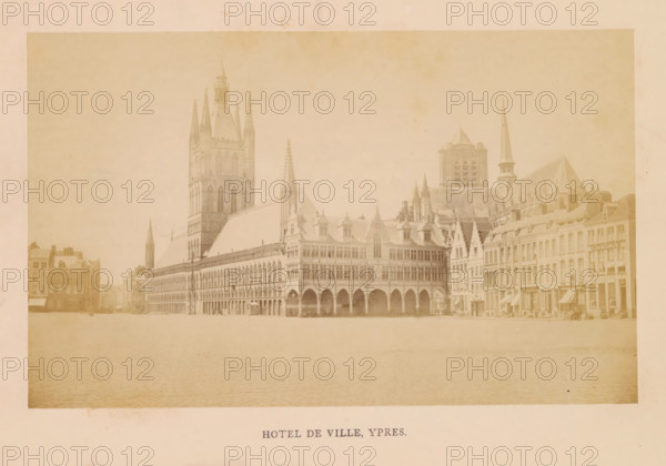Hotel de ville, Ypres, photograph, page, c. 1856 - in or before 1866, photographer, paper, albumen