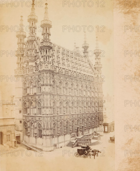 Hotel de ville, Louvain, photograph, page, c. 1856 - in or before 1866, photographer, paper,